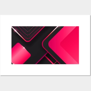 Abstract strips Art Pink Red Posters and Art